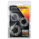 Anillos para el pene con cuentas Stay Hard (paquete de 3)