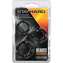 Anillos para el pene con cuentas Stay Hard (paquete de 3)