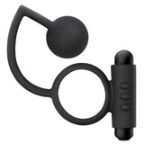 Anal Adventures Platinum Silicone Anal Ball With Vibrating C-Ring Black