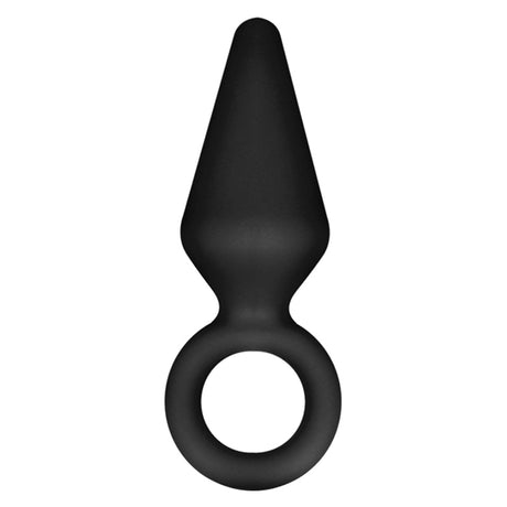 Anal Adventures Platinum Silicone Loop Plug Small Black