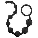 Anal Adventures Platinum Silicone 10 Anal Beads Black