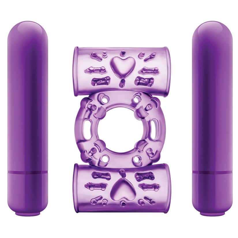 Play With Me Dual Vibrating Cockring-Purple