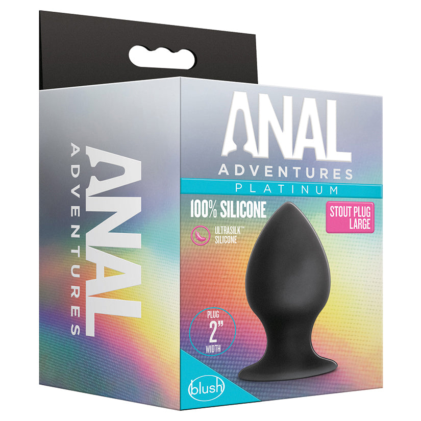 Anal Adventures Platinum Silicone Anal Stout Plug Large Black