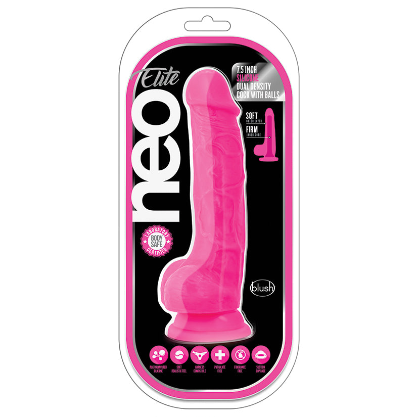 Neo Elite Silicone Dual Density Cock With Balls 7.5"