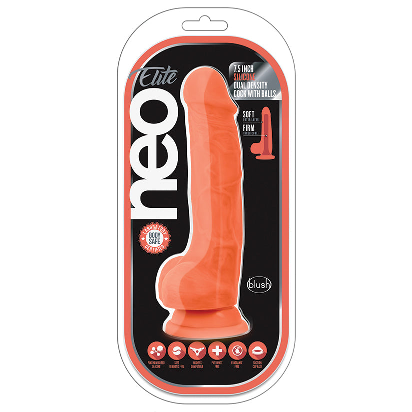 Neo Elite Silicone Dual Density Cock With Balls 7.5"