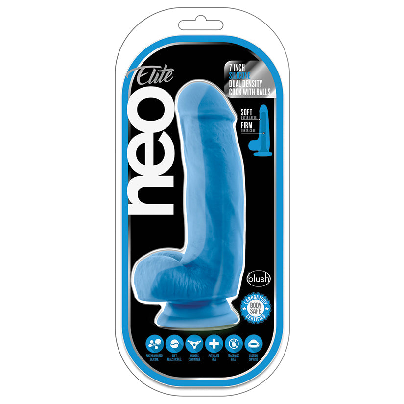 Neo Elite Silicone Dual Density Cock With Balls 7"