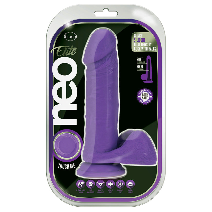 Neo Elite Silicone Dual Density Cock With Balls 8"