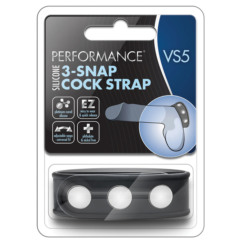 Performance VS5 3-Snap Cock Strap-Black