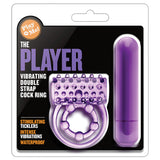 Play With Me Vibrating Double Strap Cockring-Purple