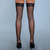 BeWicked Kiss Goodnight Thigh Highs-Black O/S