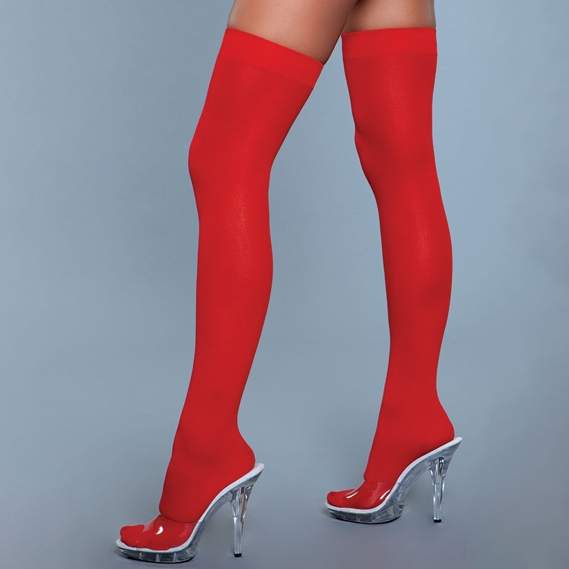 BeWicked Opaque Nylon Thigh Highs O/S