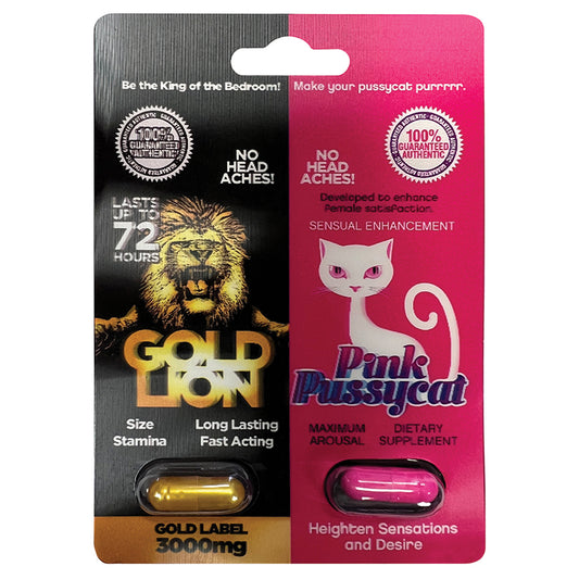 His & Hers Pink Pussycat/Gold Lion Single Pack