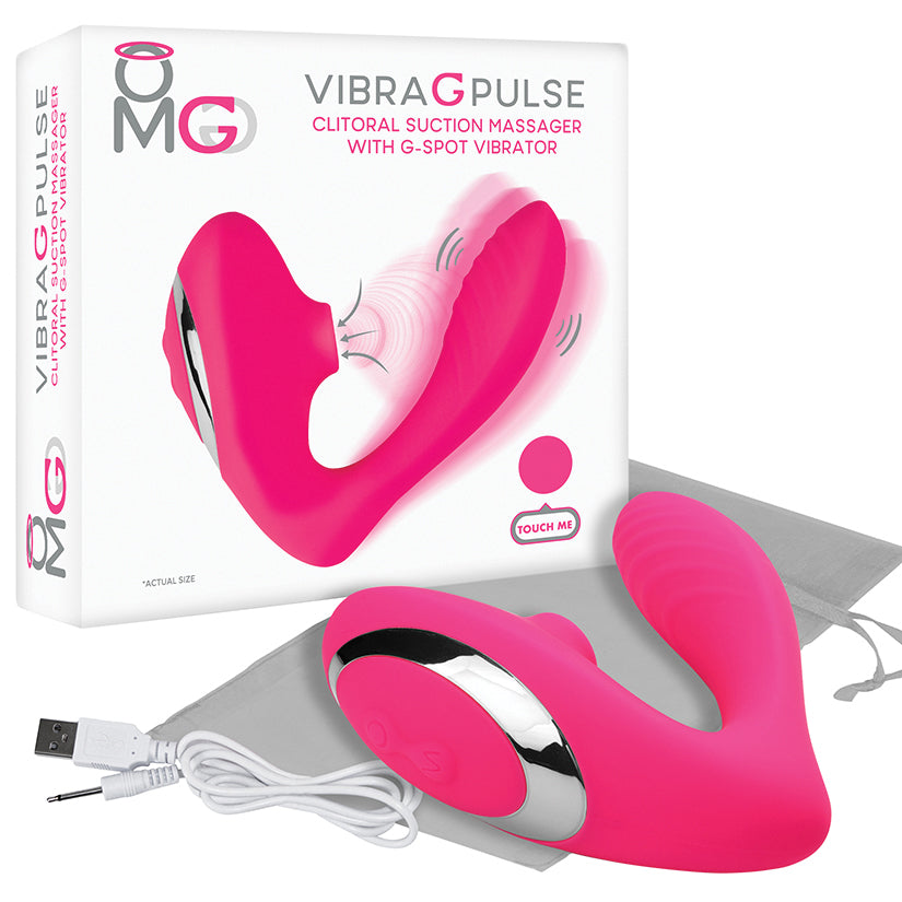 OMG Clitoral Suction Massager With G-Spot Vibrator-Pink