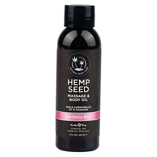 Hemp Seed Massage & Body Oil-Zen Berry Rose- 2oz