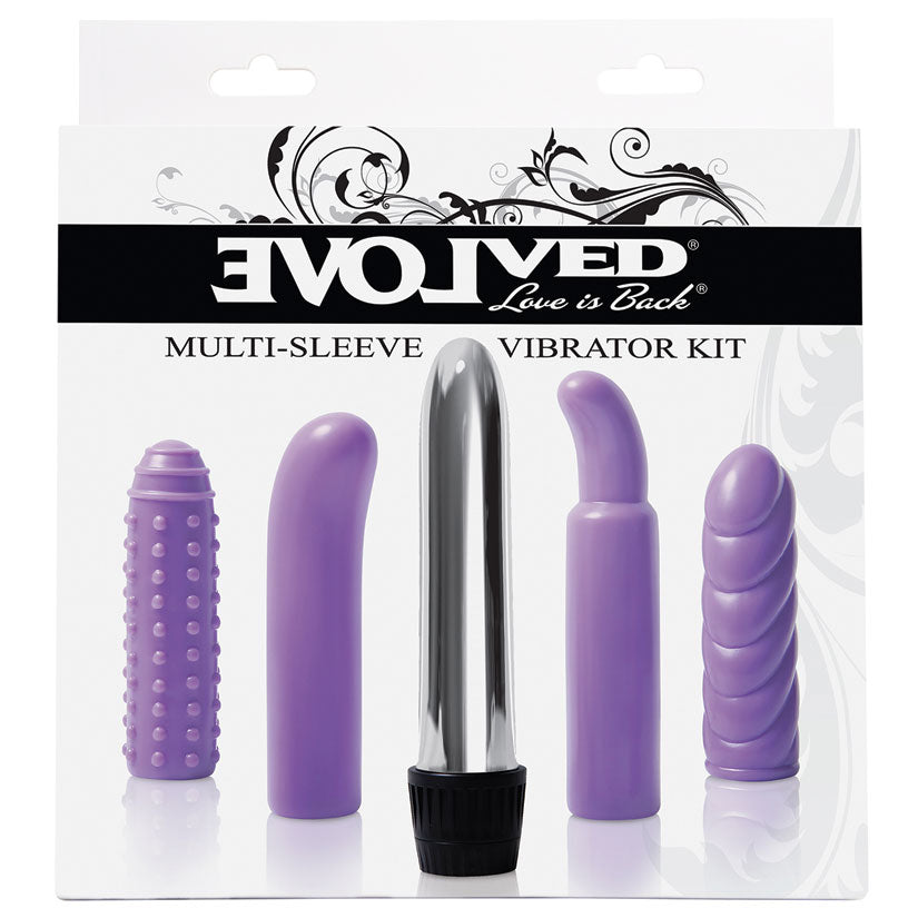 Multi Sleeve Vibrator Kit-Purple