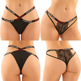 2PK Fuckoff Cage Panty & Thong-Black