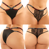 2PK Fuckoff Cage Panty & Thong-Black