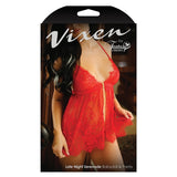 Vixen Late Night Serenade Babydoll & G-String-Red