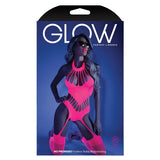 Glow No Promises Teddy Bodystocking -Neon Pink