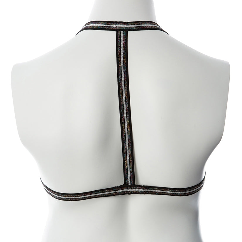 Gender Fluid Silver Lining Harness-Rainbow Glitter