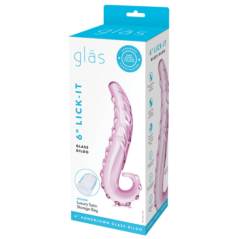 Glas 6" Lick-It Dildo-Pink