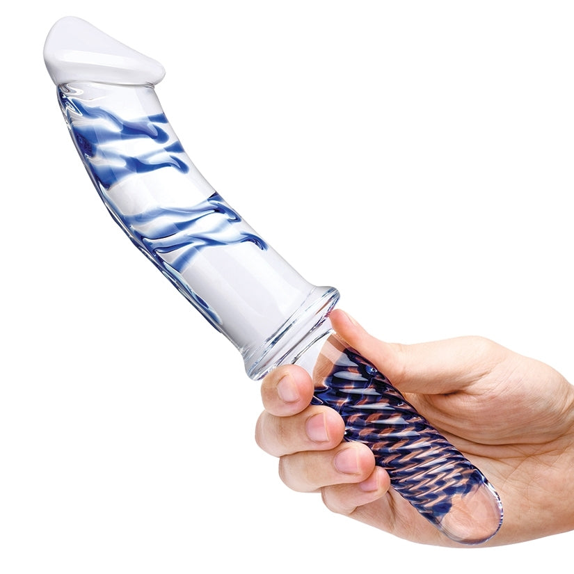 Glas Realistic Double Ended Glass Dildo With Handle 11"