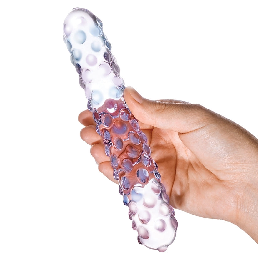 Glas Purple Rose Nubby Dildo