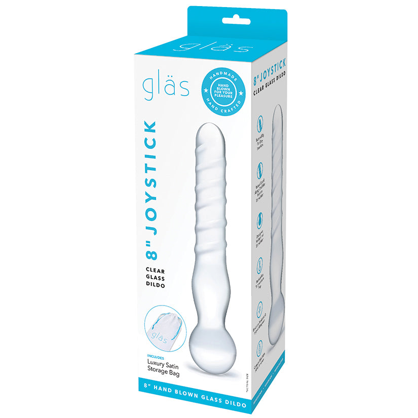 Glas Joystick Clear Glass Dildo-Clear 8"