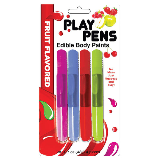 Play Pens Edible Fruit Flavored Body Pens (4 Pack)