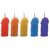 Rainbow Pecker Party Candles-Assorted 5pk