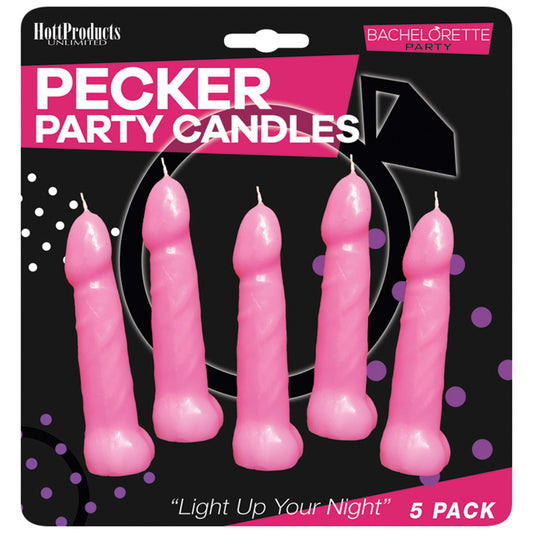 Bachelorette Party Pink Pecker Candles 5"