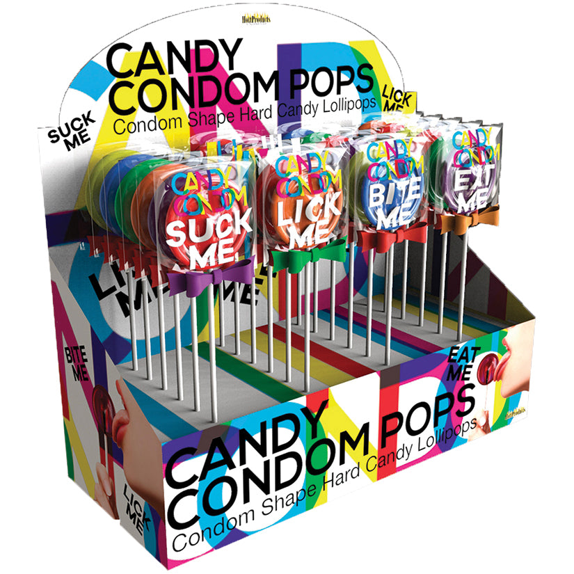 Candy Condom Pops-Assorted Display Of 24