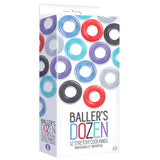 The 9'S Baller's Dozen 12-Pc Cock Ring Set-Assorted Colors