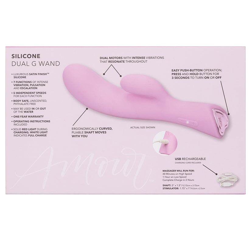 Amour Silicone Dual G Wand-Pink 7"