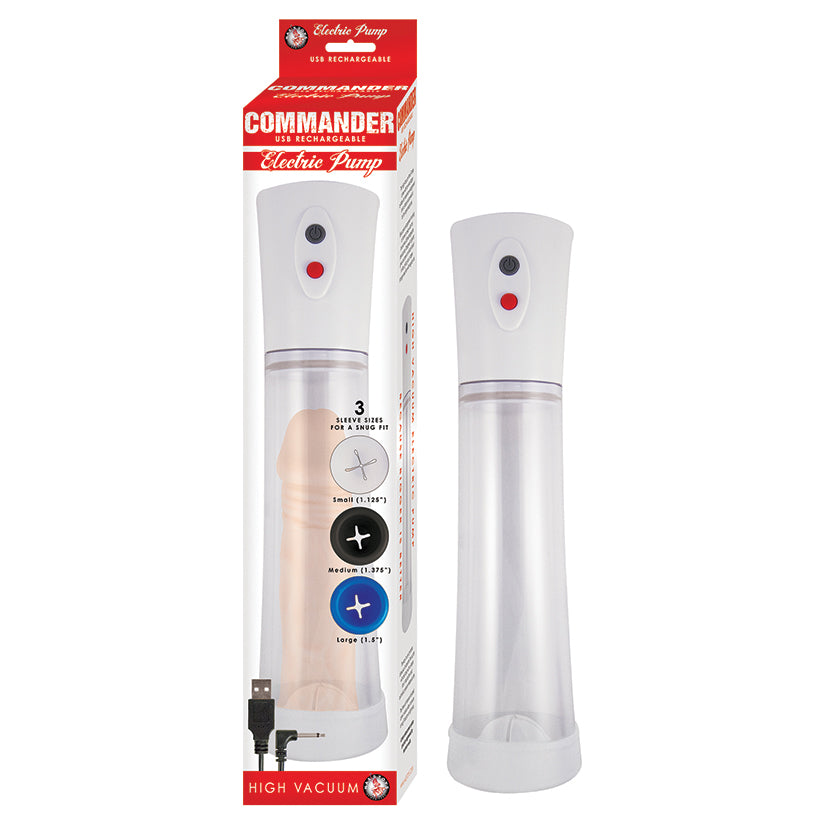 Commander Electric Penis Pump-Clear