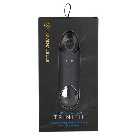 Sensuelle Trinitii 3-In-1 Suction Tongue 18K-Black