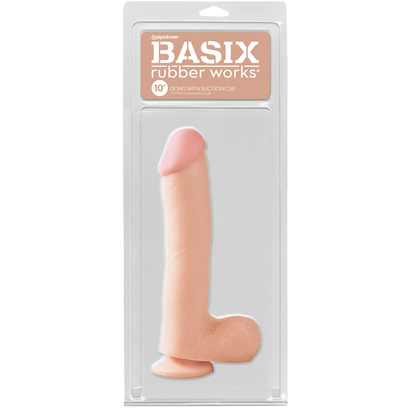 Basix Rubber Works Dong With Suction Cup-Light 10"