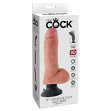 King Cock Vibrating Cock With Balls-Light 8"