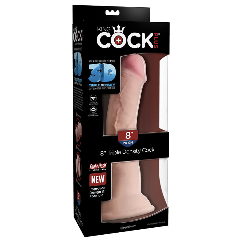 King Cock Plus Triple Density Cock-Light 8"