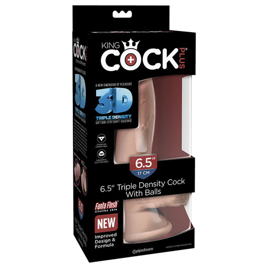 King Cock Plus Triple Density Cock With Balls-Light 6.5"