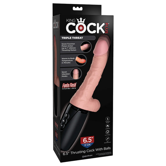 King Cock Plus Thrusting Cock With Balls-Light 6.5"