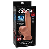 King Cock Plus Triple Density Cock With Swinging Balls 7"