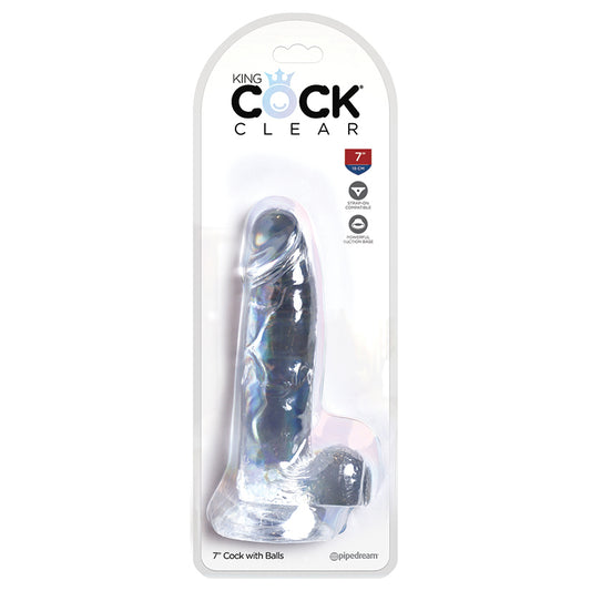 King Cock Clear With Balls 7"