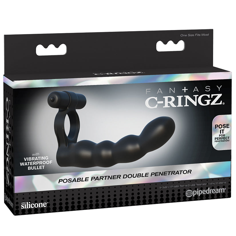 Fantasy C-Ringz Posable Partner Double Penetrator-Black