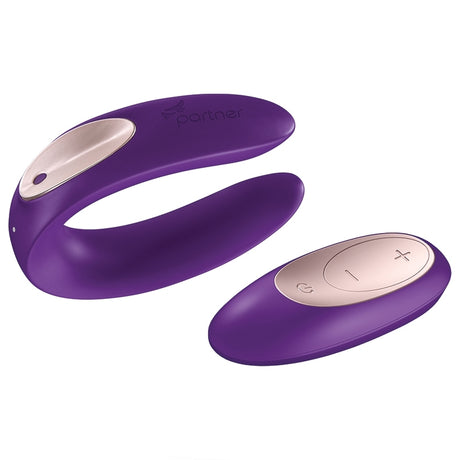 Double Plus Remote Partner Vibrator-Purple