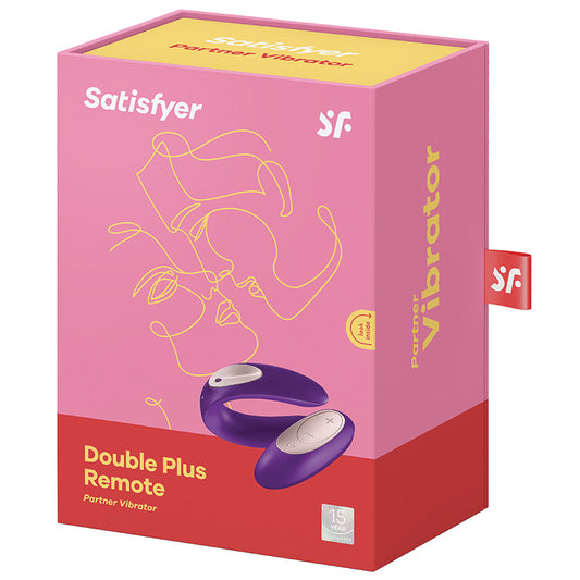 Double Plus Remote Partner Vibrator-Purple