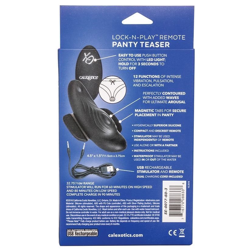 Remote Lock-N-Play Rechargeable Panty Teaser 4.5"