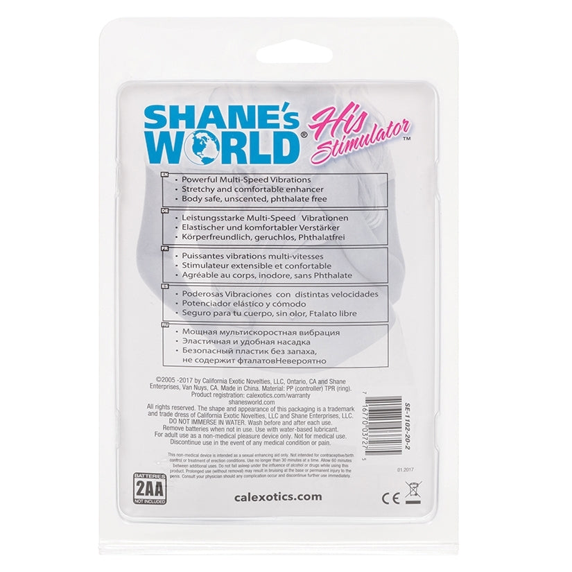 Shane's World His Vibrating Ring Stimulator-Blue