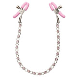 Nipple Play Crystal Chain Nipple Clamps-Pink