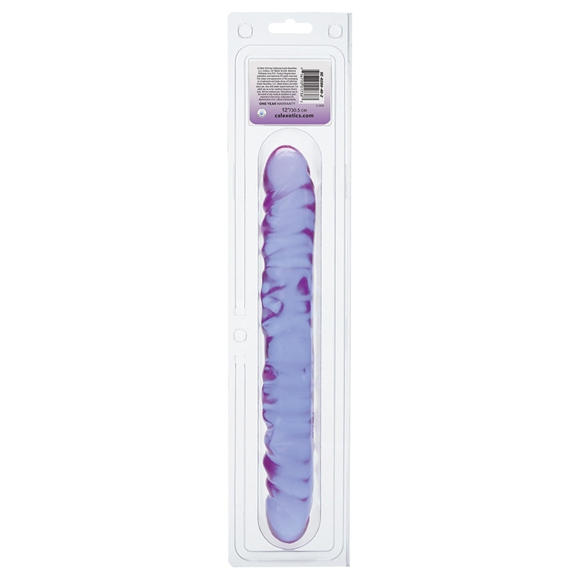 Reflective Gel Veined Double Dong-Purple 12"